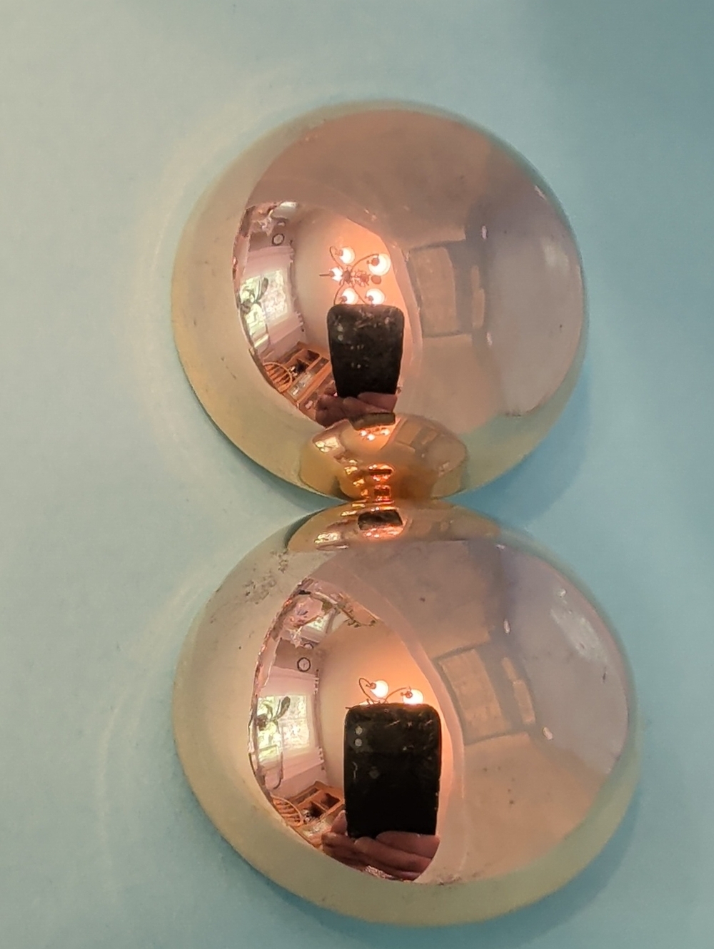 Large Gold-Tone Dome Clip On Earrings